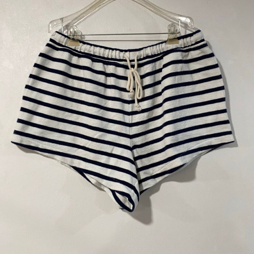 Aerie Navy White Striped Lounge Shorts XL Drawstring Soft Comfy